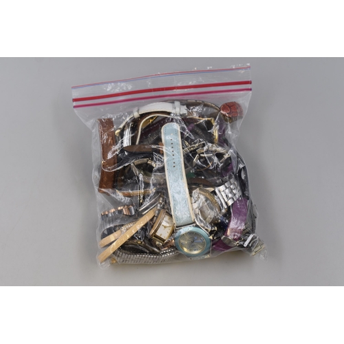 95 - A Bag of Unsorted Watches For Spares or Repairs