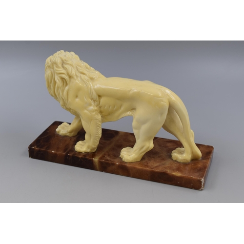 245 - Impressive Lion Figure standing on Marble Base (11