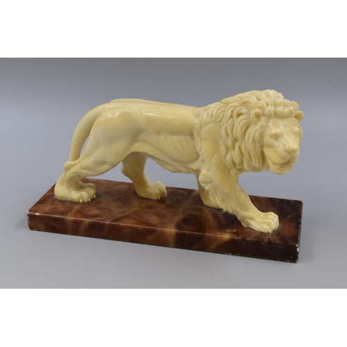 245 - Impressive Lion Figure standing on Marble Base (11