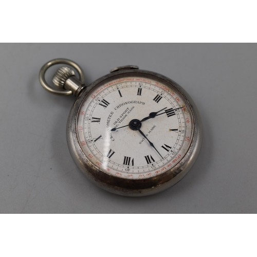 105 - Old Sport Chronometer Chronograph Swiss Made Pocket Watch (Working)