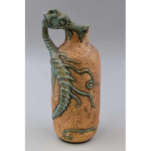 246 - Vintage Amphora Dragon Vase 9.5