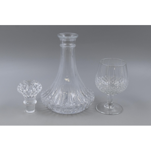 358 - Set of 6 Enchante Crystal Brandy Glasses with Decanter