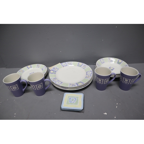 361 - 16 piece dinner set, 4 mugs, 4 dinner plates, 4 side plates, 4 bowls (boxed as new)