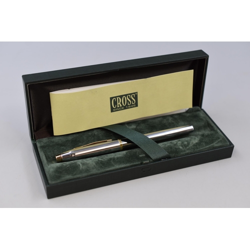 253 - A Cross Silver and Gold Tone Ball Point Pen, In Presentation Box