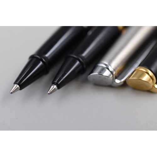 255 - Two Waterman Ball Point Pens To Include Brushed Metal, and Gold and Black Tone