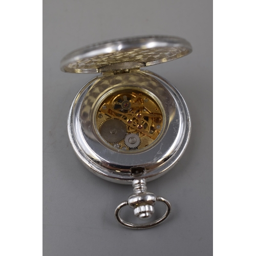 109 - Gentry Silver Plated Mechanical Pocket Watch