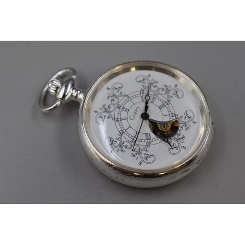 109 - Gentry Silver Plated Mechanical Pocket Watch