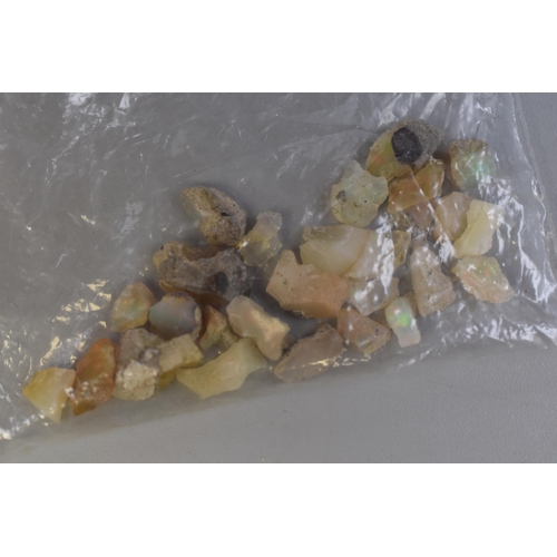 117 - Two Bags of Natural Boulder Opal in Green and Golden (9 grams & 3.9 grams)