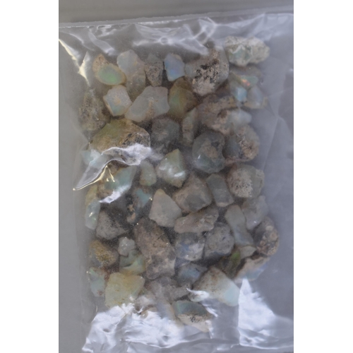 118 - Two Bags of Natural Boulder Opals in Sea Blue and Deep Purple (7.2 grams / 3.1 grams)