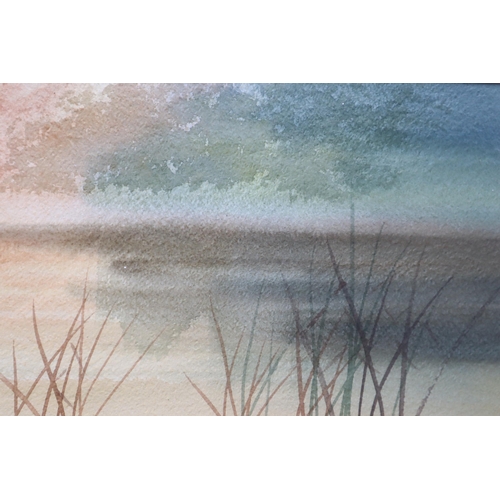 371 - A Framed and Glazed Original Contemporary Lakefront Watercolour Painting By Nick Grant Dated 1988, A... 