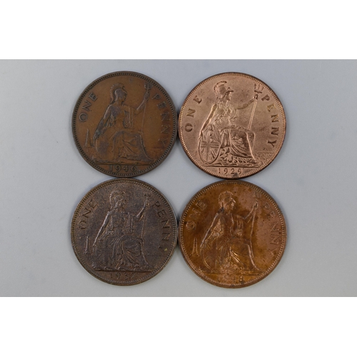 144 - Four George V and VI UK Pennies (1929, 1937, 1946, And 1948)