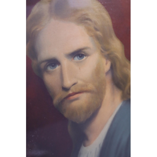 375 - Framed and Glazed Print of Jesus circa 1942 (14