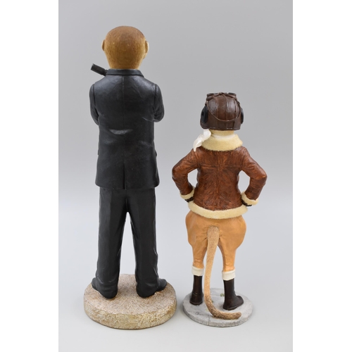 383 - Two Meerkat Figurines to Include Country Artists Biggles and Vivid Arts James Bond (12 1/2