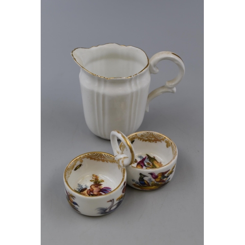 174 - Two Piece of Meissen To Include A 19th Century Meissen Porcelain Double Salt Depicting Birds and Bug... 