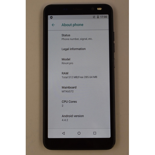 410 - Rino 4 Pro Android Smartphone Celular, 5.45 Inch Screen Mobile Phone - Working When Tested