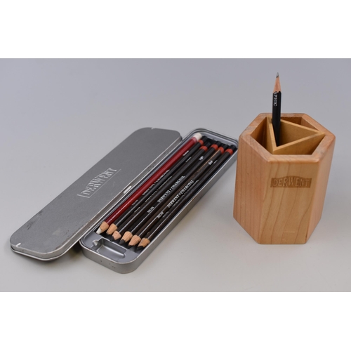 412 - Tin of Derwent Professional Artist Charcoal Pencils of Various Grades and a Derwent Wooden Pencil Ho... 