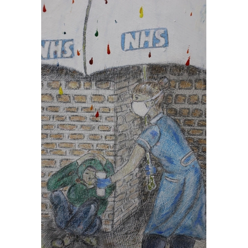 416 - Signed Original Canvass Covid 19 themed NHS Painting (23