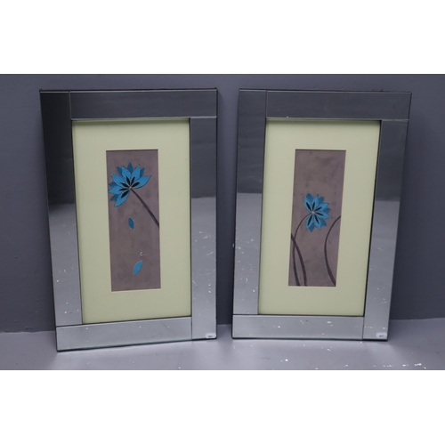 418 - Pair of Matching Alan Buckle Mirror Framed Floral Prints (24