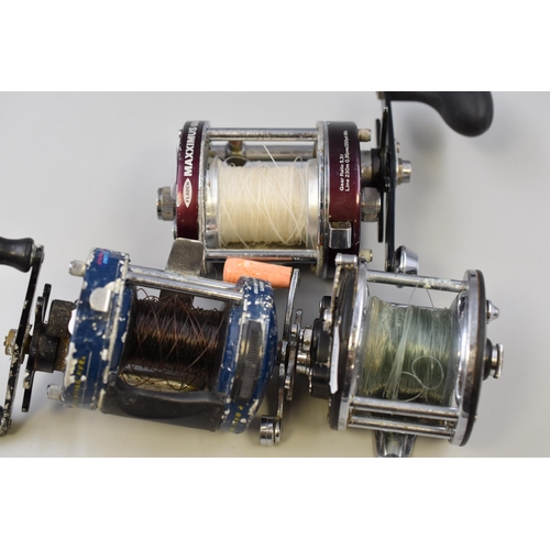 428 - Three Multiplier Fishing Reels To Include Fladen Maxximus 666 NB, Kudos Beach 600L, And Penn No 180