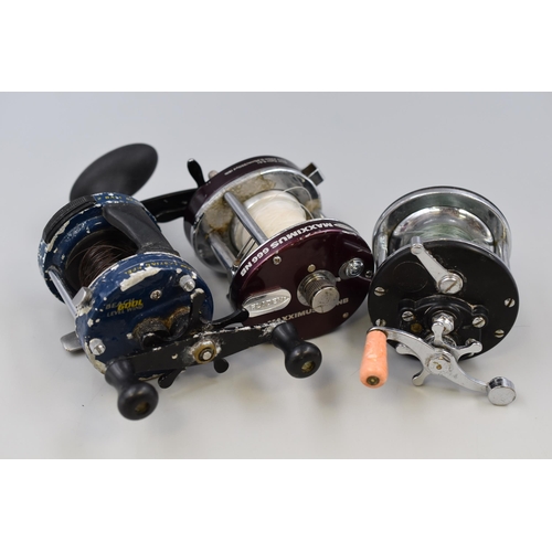 428 - Three Multiplier Fishing Reels To Include Fladen Maxximus 666 NB, Kudos Beach 600L, And Penn No 180