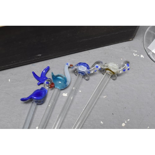 445 - Selection of Crystal Glasses and Cocktail Stirrers