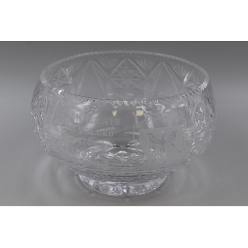 180 - Crystal Fruit Bowl 'Derek Lewis For Valued Service To The Foundry Industry'