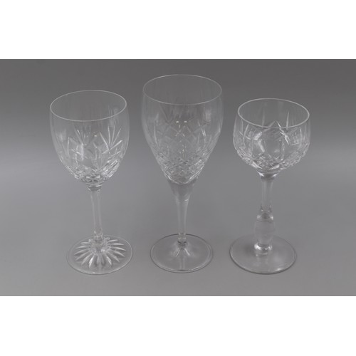 718 - Two Sets of Six and a Set of 4 Crystal Wine Glasses including Edinburgh