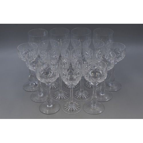 718 - Two Sets of Six and a Set of 4 Crystal Wine Glasses including Edinburgh