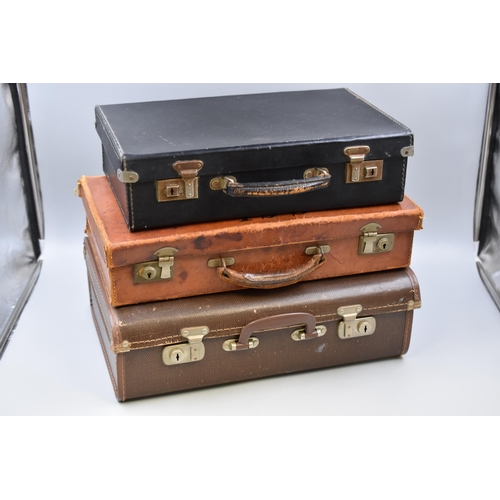 763 - Three Vintage Leather Bound Cases