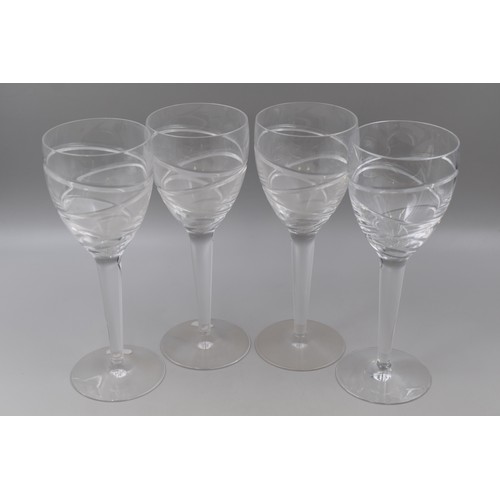 179 - Set of Four Jasper Conran Aura Stuart Crystal Large Wine Glasses (10