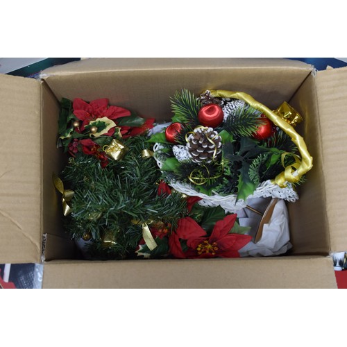 758 - Large Collection of Boxed Christmas Decorations to include Three Light-Up Candle Arches, Two Light-U... 