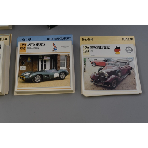 496 - Large Selection of Motor Car and Aeroplane Fact Cards in Case