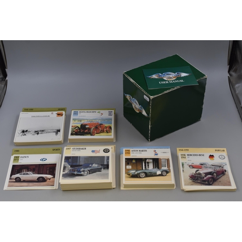 496 - Large Selection of Motor Car and Aeroplane Fact Cards in Case