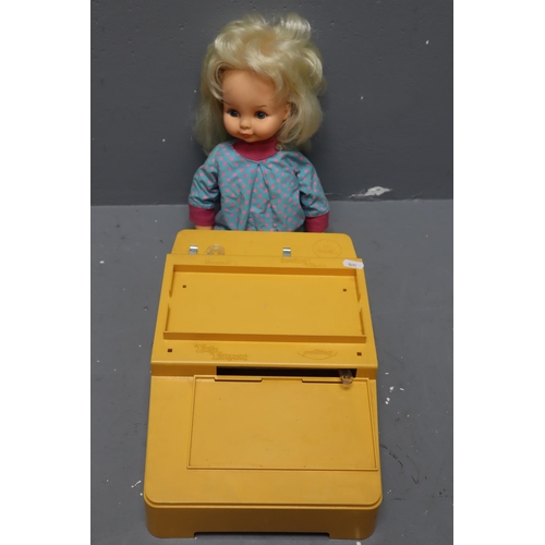 505 - Vintage Palitoy Katie Kopycat Doll and Magic Writing Desk, Appears to Be In Working Order, Doll has ... 