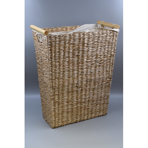 545 - Rattan Lined Slim Laundry Basket (16