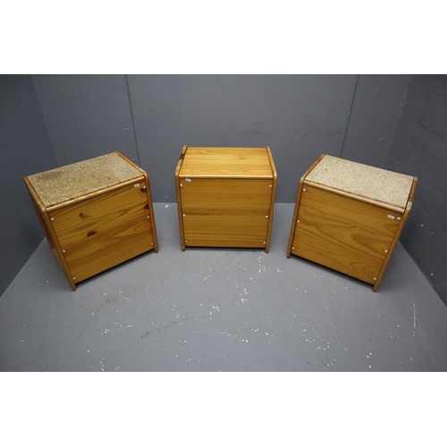 567 - Three pine storage box/seats (18