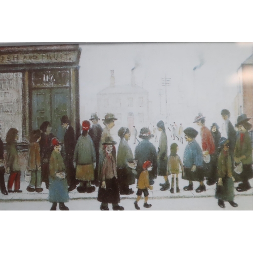 700 - A Selection of Five Framed Prints To Include LS Lowry ' Waiting For The Shops To Open', Elmer Keene,... 