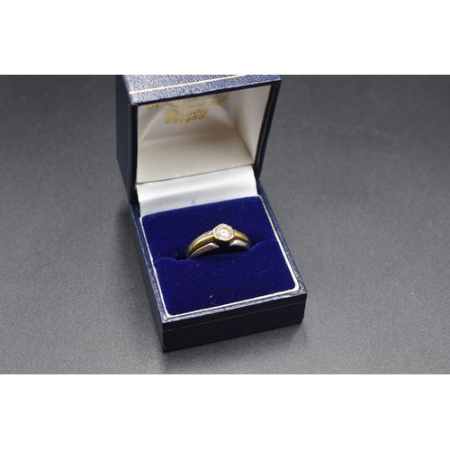 60 - Hallmarked Sheffield 375 (9ct) Gold Solitaire Ring Complete with Presentation Box (Size O)