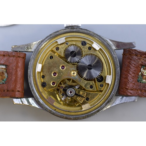 2 - A WWII Military Issue Lemania 'Dirty Dozen' Mechanical Black Dial Watch With Broad Military Arrow an... 