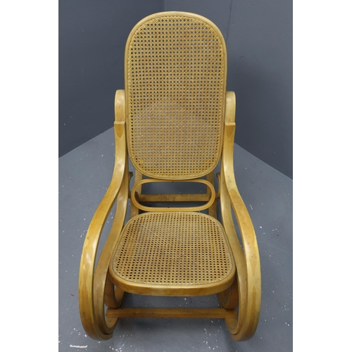 464 - Bentwood Rocking Chair with Rattan Seat and Backrest