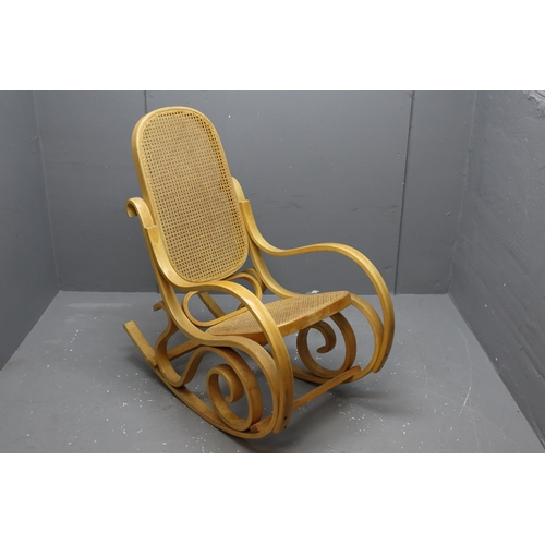 464 - Bentwood Rocking Chair with Rattan Seat and Backrest