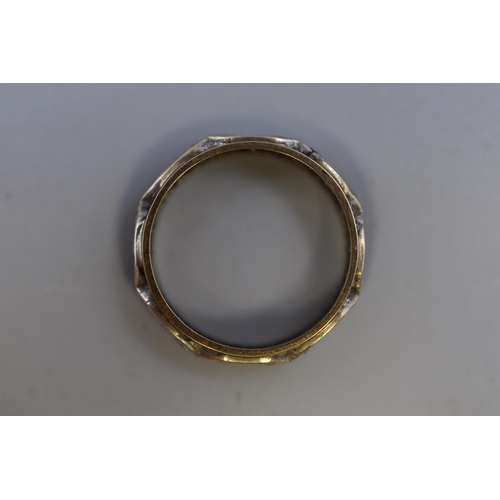 2 - Unmarked Gold and Clear Stoned Eternity Ring