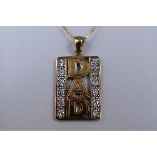 6 - Gold 375 (9ct) Gold DAD Pendant Necklace Complete with Box