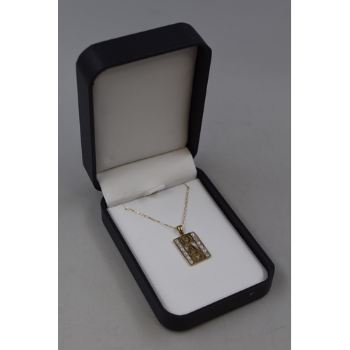 6 - Gold 375 (9ct) Gold DAD Pendant Necklace Complete with Box