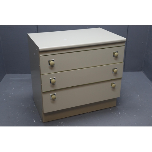 470 - A Set of Three Cream Wooden Retro Drawers, Approx 20.5