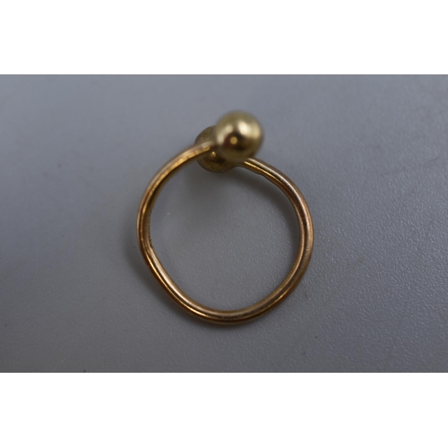 17 - Hallmarked 375 (9ct) Gold Double Ball Spiral Ring Complete with Presentation Box