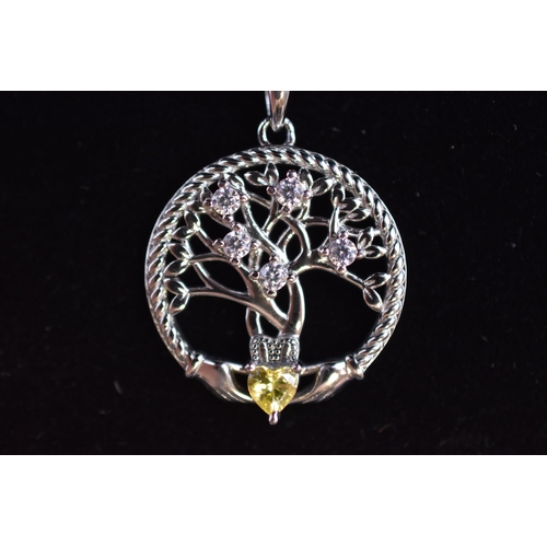 21 - Silver 925, Jo Wisdom Tree of Life Pendant Necklace Complete in Presentation Box