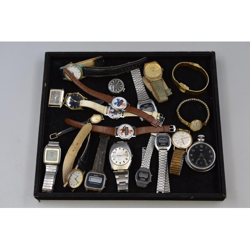 121 - A Selection of Watches For Spares and Repairs (Mechanical and Quartz), Includes Sekonda, Timex, Smit... 