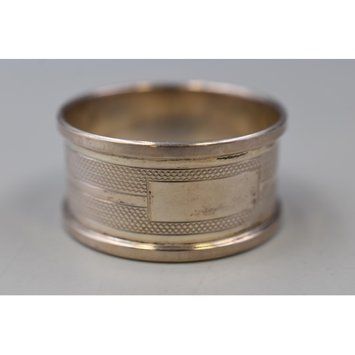 24 - Silver Hallmarked Birmingham Napkin Ring (no monogram)