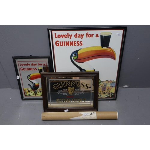 486 - A Selection of Guinness Advertising To Include Two Framed Mirrors, And Two Posters (One Framed and G... 